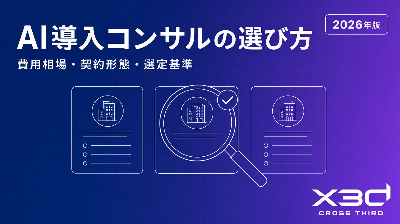 【2026年版】AI導入コンサルティングの選び方｜費用相場・契約形態・失敗しない選定基準