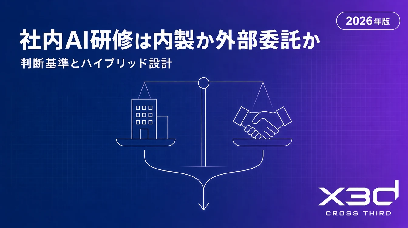 社内AI研修は内製と外部委託どちらがよいか — 判断基準とハイブリッド設計【2026年版】