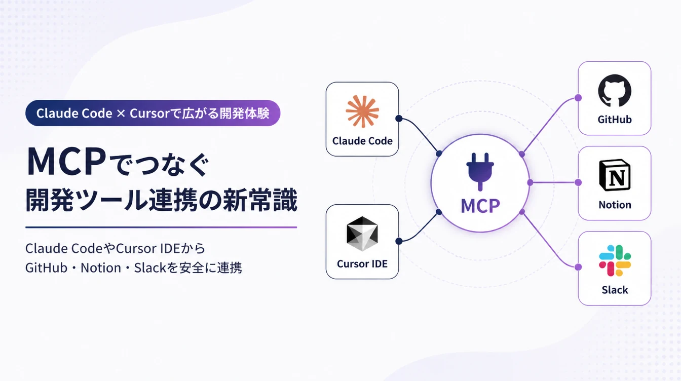 Claude Code・CursorでMCP連携する方法|設定手順と選定基準【2026年版】