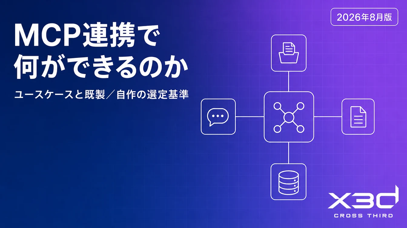 MCP連携で何ができるのか|業務システム接続のユースケースと既製/自作の選定基準【2026年8月版】